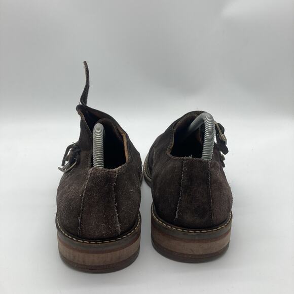 Mens Size 8.5 Beckett Simonon Suede Brown Double Monk Strap Cap Toe Shoes - Picture 7 of 12